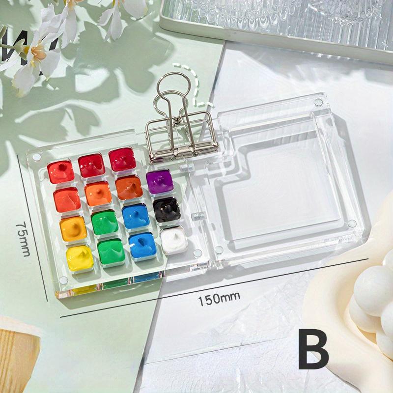 1pc 8/15 Grid Color Box Mini Watercolor Pigment Box Acrylic Box Portable Notebook Painting Book