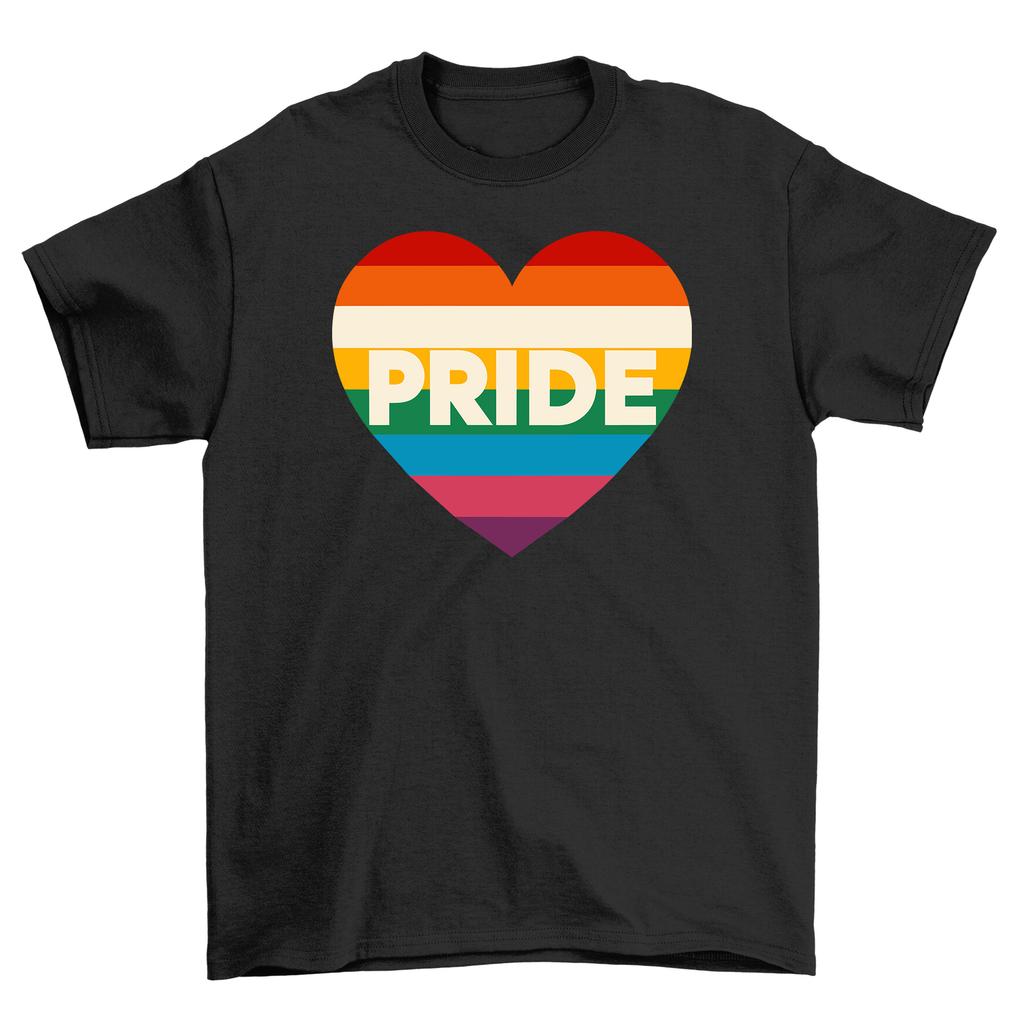 Pride_91 Rainbow Heart Pride T-Shirt Mens Womens Tees Top - Wear Your Colors Proudly! Funny Unisex Te