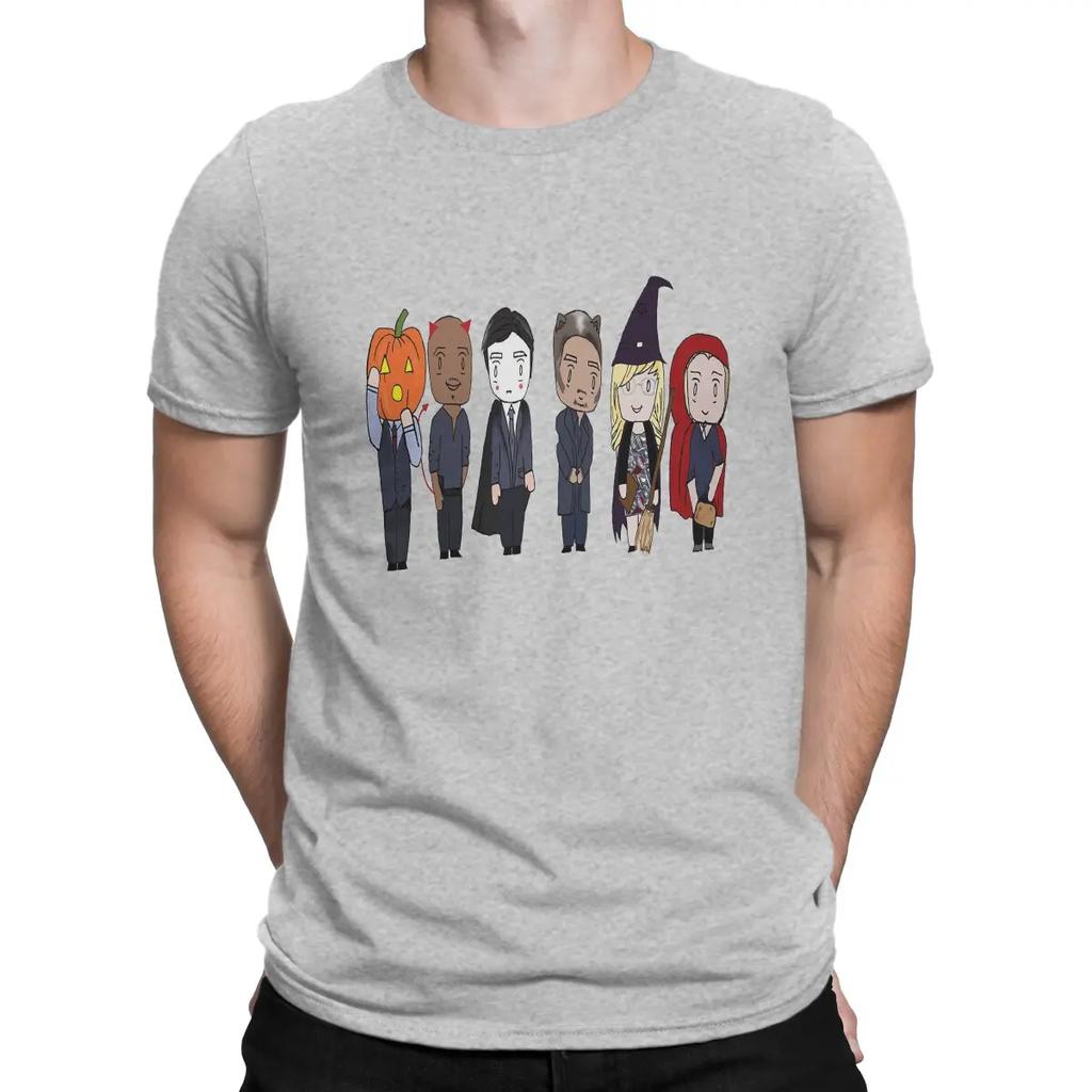 Vintage BAU Unit Criminal Minds Halloween T-Shirt Men  Cotton T Shirts Criminal Minds Aaron Hotchner Short Gift Clothes