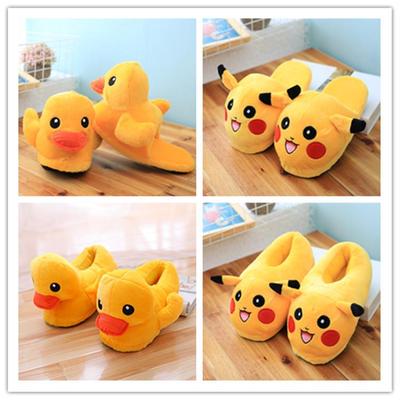 Милые мультяшные плюшевые тапочки в виде желтого утенка - Домашнее тепло для детей
