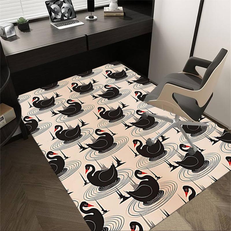 1PC Swans Lake Non-Slip Floor Carpet Compatible for Office&Living Room&Bedroom&Dining room - Flat- Soft & Pattern, Vibrant Colors-W272
