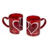 2 Interlocking Romantic Hearts Mug Red Hearts Mugs