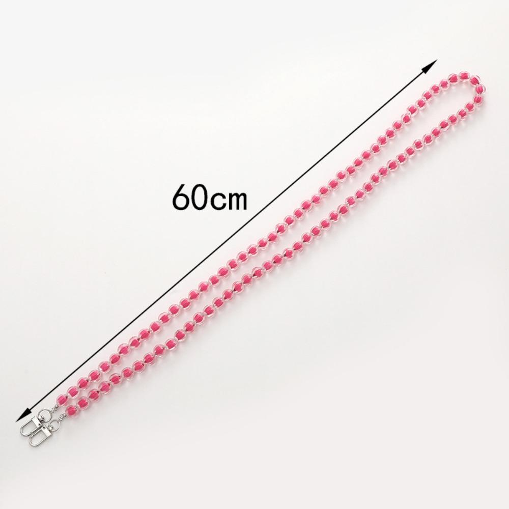 Universal Candy Color Beaded Crossbody Chain Long-style Phone Neck Straps Keychain Pendant
