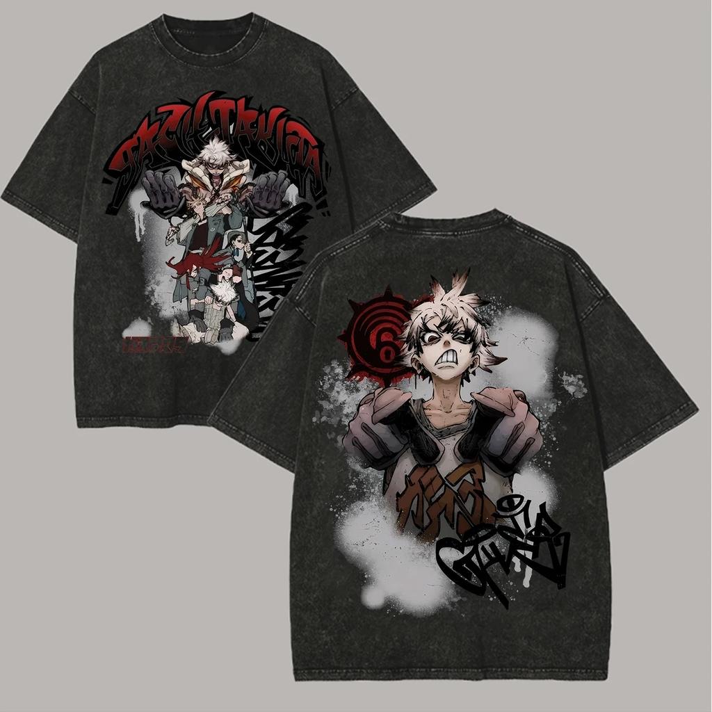 Gachiakuta Printed Unisex Washed Tshirt Overszied Y2k Men Women Anime Manga Gacahiakuta Cleaners Streetwear Female Male Clothes