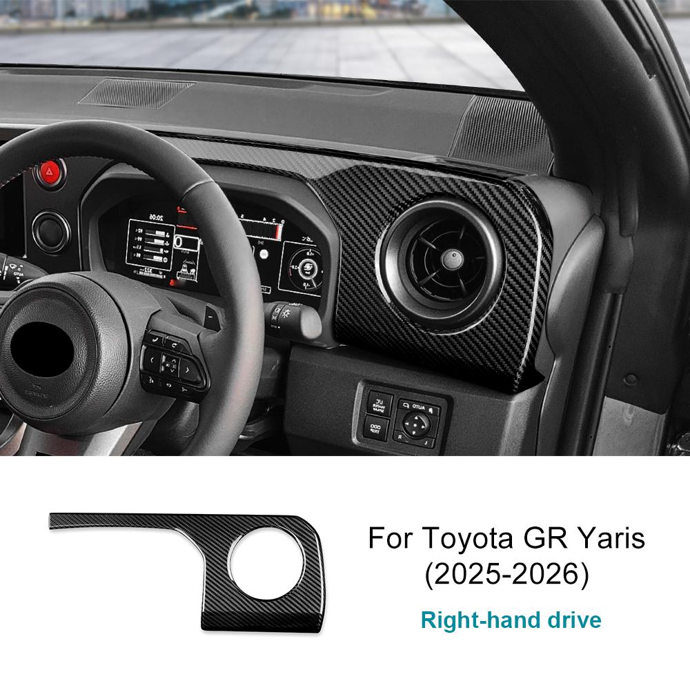 Real Dry Hard Carbon Fiber Side Air Outlet Trim Sticker for Toyota GR Yaris 2025-2026 LHD Driver Passenger Interior Accessories