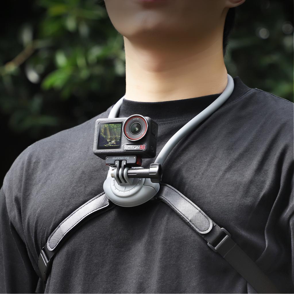 SUNNYLIFE ZJ847 Neck Mount for Action Cameras Quick-Release Camera Holder 360-Degree Rotation