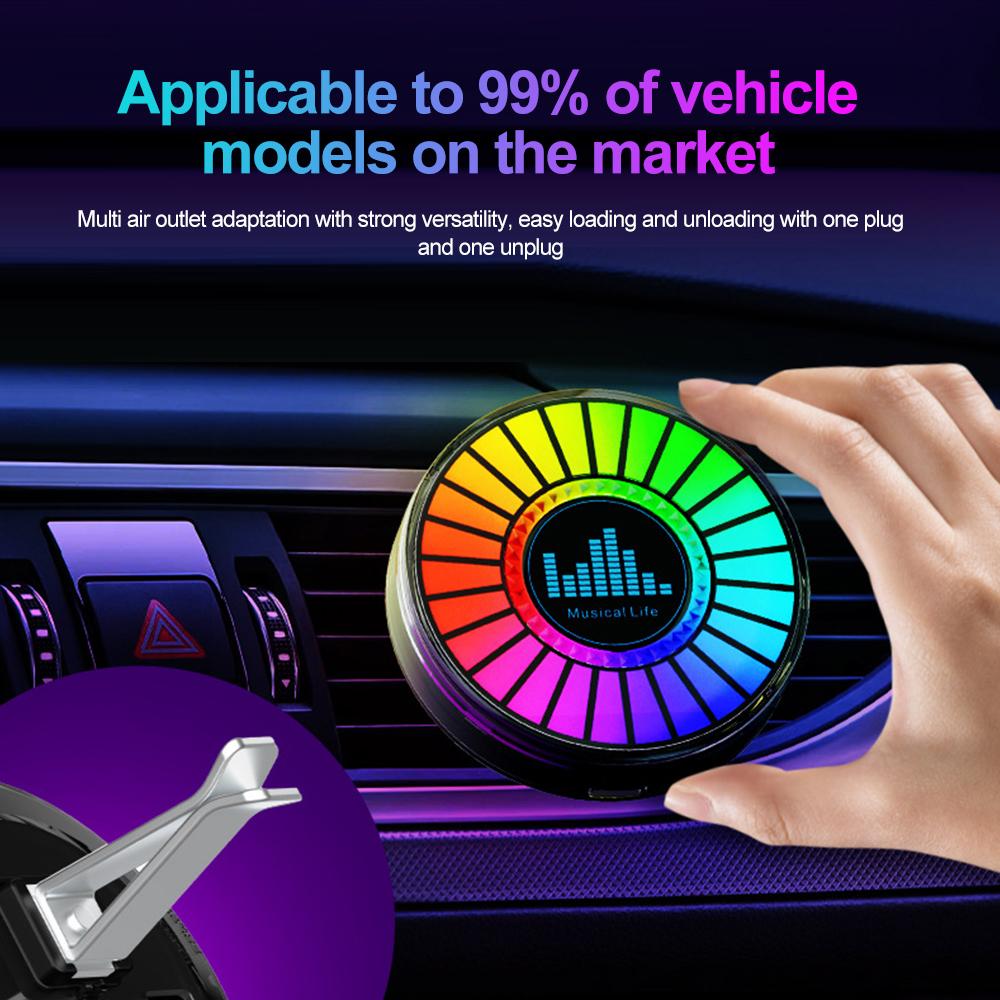 Car Ambient Lamp Rgb Led Atmosphere Lights 3D Sound Control Music Rhythm Lights Air Freshener for Bmw F10 Toyota Car Accessories