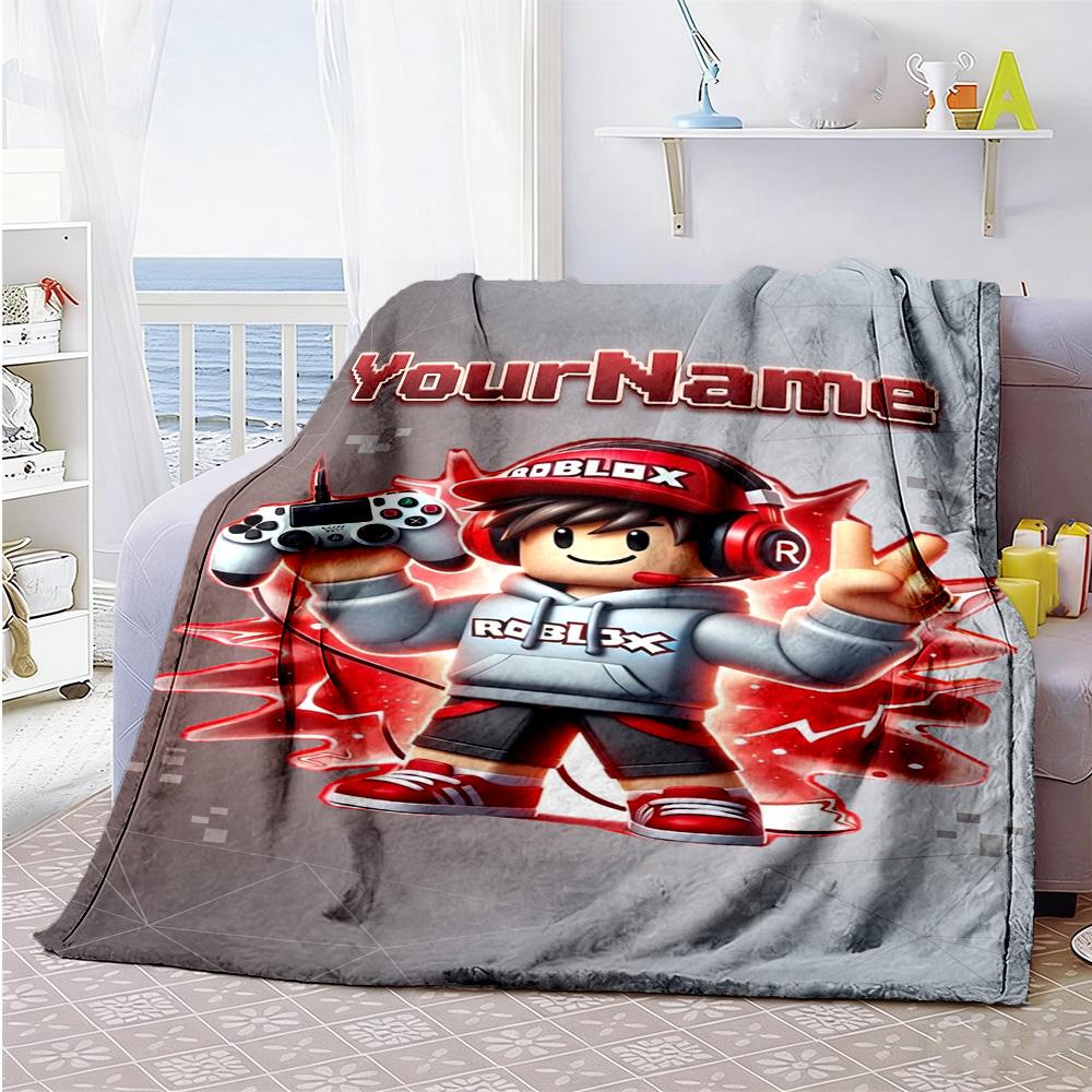Roblox 257 Customize Text Blanket Cozy Customizable Blanket Comfortable Perfect for Nap Bed Living Room Sofa All-Season Use