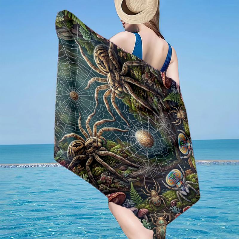 Spider Web Forest Beach Towel, Super Soft Microfiber, Gift for Her/Him, Birthday, for Pool, Beach, Travel, Home Decor Fan gifts