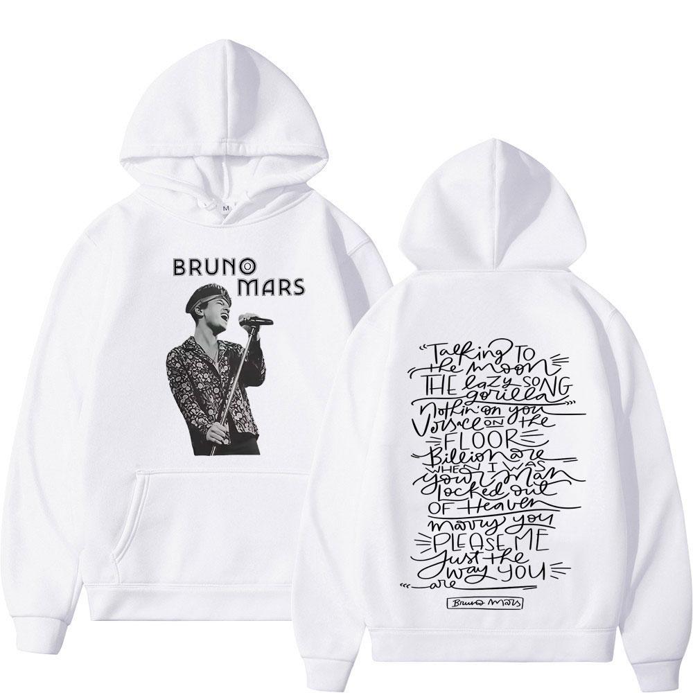 Bruno Mars The Romantic Tour 2026 Print Hoodie Men Women Vintage Hip-hop Pullover Autumn and Winter Loose Casual Sweatshirts
