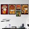 Solid Wood Frame Cold Beer Poster Vintage Wall Art Canvas Painting Nordic Posters and Prints Wall Pictures for Living Room Bar Restaurant Decor