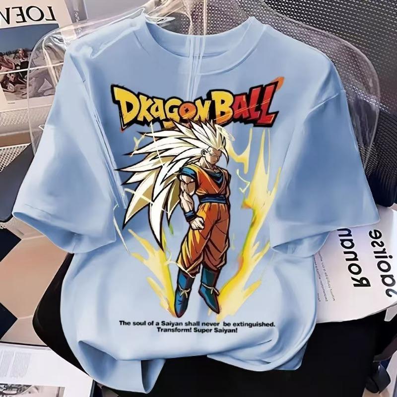 2026 Dragon Ball Z Super 3 Goku Printed Boys' Crew Neck Short‑sleeve Loose Summer Pure Cotton Trendy Anime T‑shirt