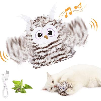 Игрушка для кошек Yousheng Flapping Wings Bird, активируемая прикосновением, интерактивная щебечущая птица с реалистичной имитацией звука, плюшевая игрушка для преследования птиц для домашних кошек