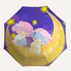 1pc Moon Little twin stars Automatic 3-Fold Umbrella Design, Cute Cartoon Pattern, Portable Outdoor Umbrella, Perfect, Holiday Gift for fans.S052