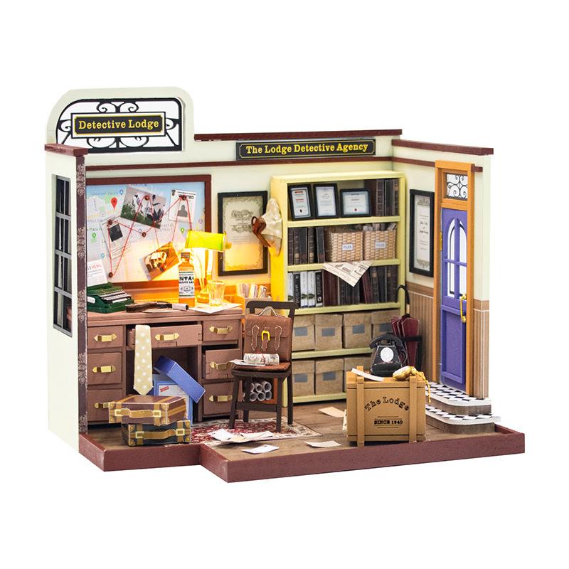 3D Пазл Кукольный Домик Игрушки Собранный Строительный Модель Комплект Кукольные Домики Деревянный Пазл Комнатные Игрушки Орнамент со Светодиодной Подсветкой Подарок на День Рождения