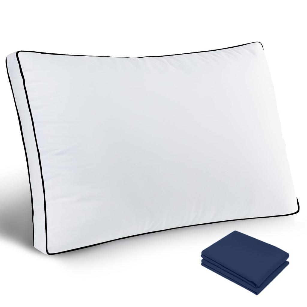 Подушка класса люкс гостиничного качества с двумя наволочками, для облегчения шеи, для комфортного сна, для сна на боку, регулируемая высота, мягкая и пушистая, дышащая,