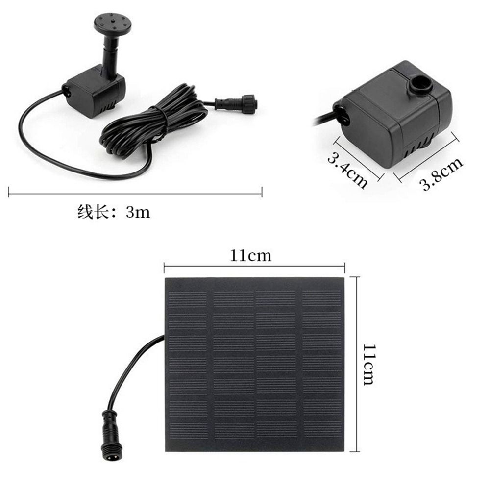 Mini Solar Panel Water Pump DC Brushless 4 Nozzles Solar Fountain Pump 200L/H DIY Solar Water Fountain Water Fountain