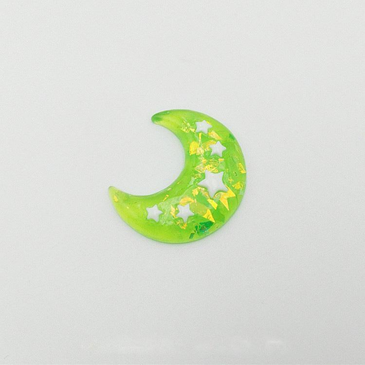 Hot Sale Good Quality Large Jelly Color Flat Back Resin Moon Cabochon for Craft