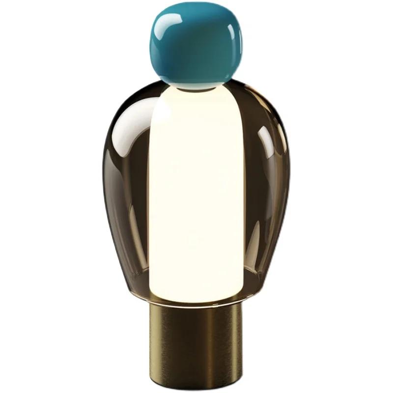 Скандинавский дизайнерский современный декор для гостиной, украшения для кабинета, спальни, прикроватный светильник, стеклянная настольная лампа для комнаты принцессы, зарядка через USB