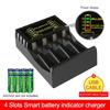 4 Slot Battery Charger for AAA/AA Rechargeable Battery Short Circuit Protection with LED Indicator Ni-MH/Ni-Cd Charger