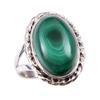 Natural Malachite Gemstone 925 Solid Sterling Silver Jewelry Ring Size 6 O3A55