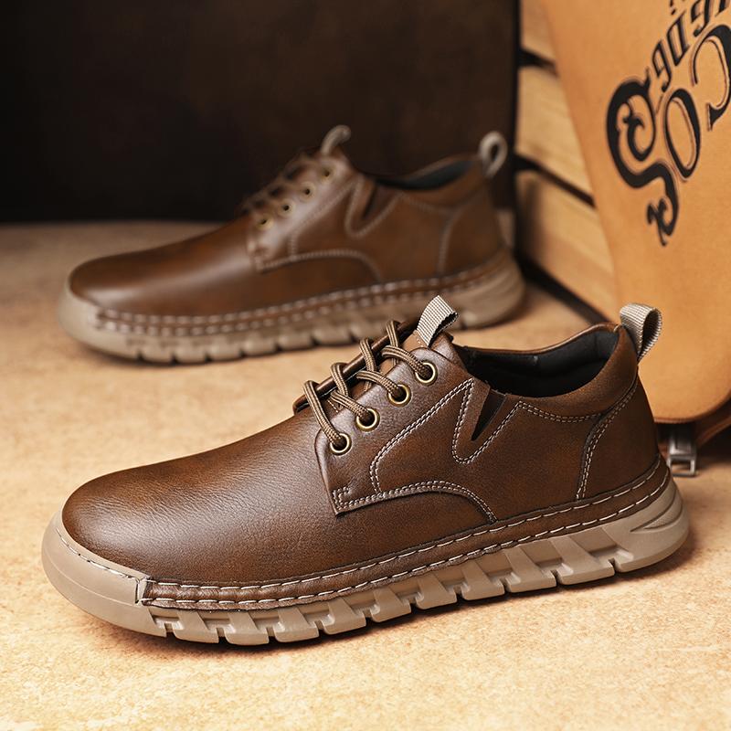 Male Sneakers Adult Non Slip Casual Desert Hiking Footwear Treking Shoes Trainers Outdoor Casual Leather Mens Shoes Retro Style