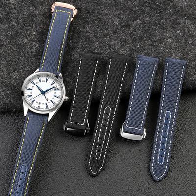 19мм 20мм Тканый холщовый ремешок для часов для Omega Seamaster 300 AT150 Ткань Кожа Нейлон AQUA TERRA 150 Синий Черный Ремешок для часов