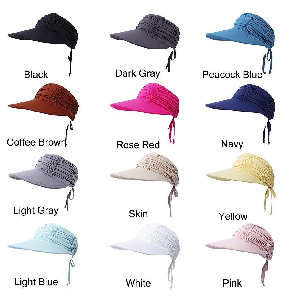 Wide Brim Sun Visor Hat UV Protection High Ponytails Visor Cap Trendy Empty Top for Women