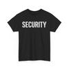 Черно-белая футболка из 100% хлопка Security Мужские футболки Топ Печать спереди и сзади Унисекс Футболка Мероприятие для персонала Хлопок