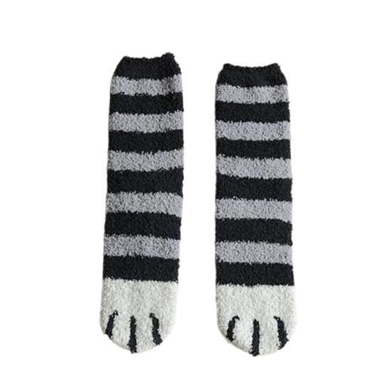 Cat Paw Floor Socks Cute Warm Winter Fuzzy Socks Thickened Stretchy Fluffy Slipper Socks for Home Bedroom Indoor Wear Sleeping