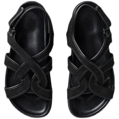 Toteme Кожаные Винтажные Сандалии на Платформе с Кожаными Ремнями в Виде Римского Креста Женские Летние Плоские Пляжные Крутые Шлепанцы