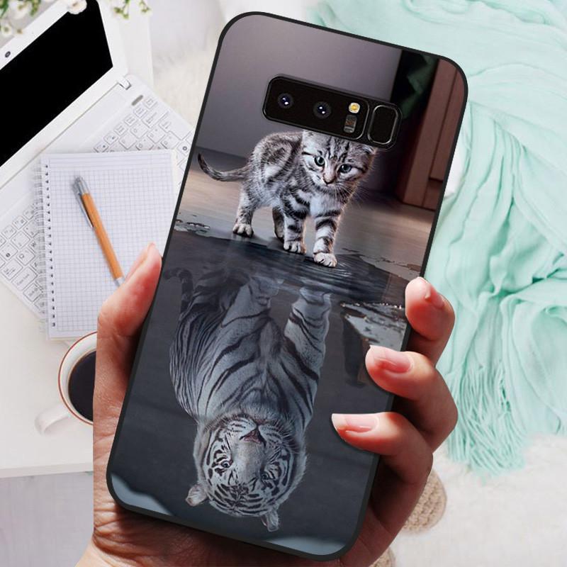 Чехол-накладка для Samsung Note 8 9 7 5 Волк Кошка Животные Силиконовые Мягкие Задние Чехлы для Samsung Galaxy Note 9 Note8 Note7 Чехол для телефона
