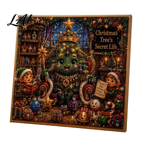 DIY Craft Sets for Adults Xmas Faux Pearl Art Kit Santa Claus Reindeer Painting Handmade Christmas Decorations Sparkling 3D Festive Wall Kit Adults