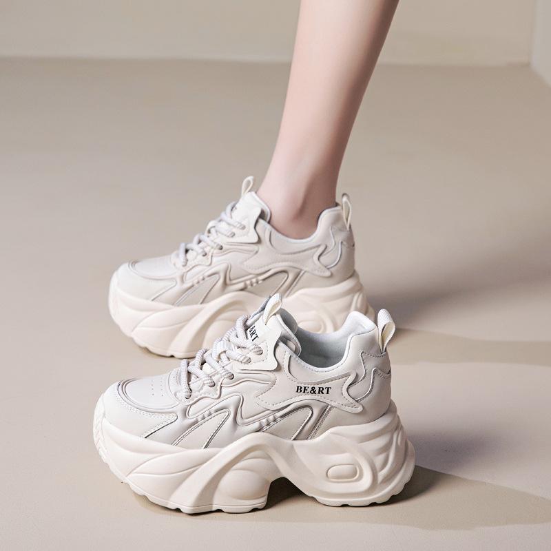Женские весенние кроссовки Dad на толстой подошве 2025 года, высота 9 см, маленькие размеры, универсальная платформа