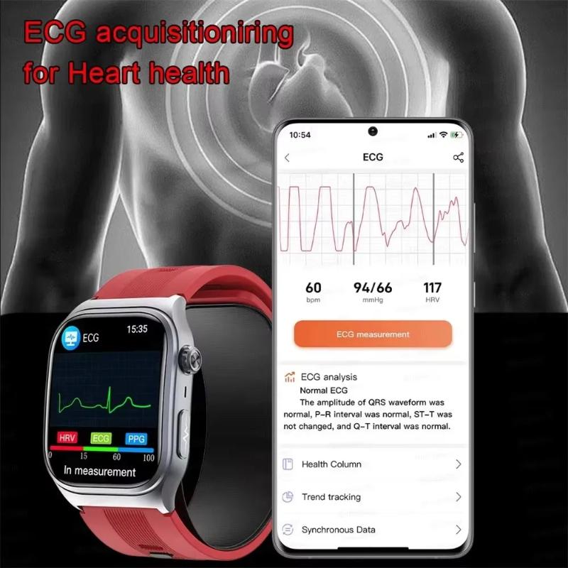 2025 New Sapphire Glass Air Pump Airbag Test Three High Smart Watches Men ECG Heart Rate Blood Pressure Health Tracker Smartwatch