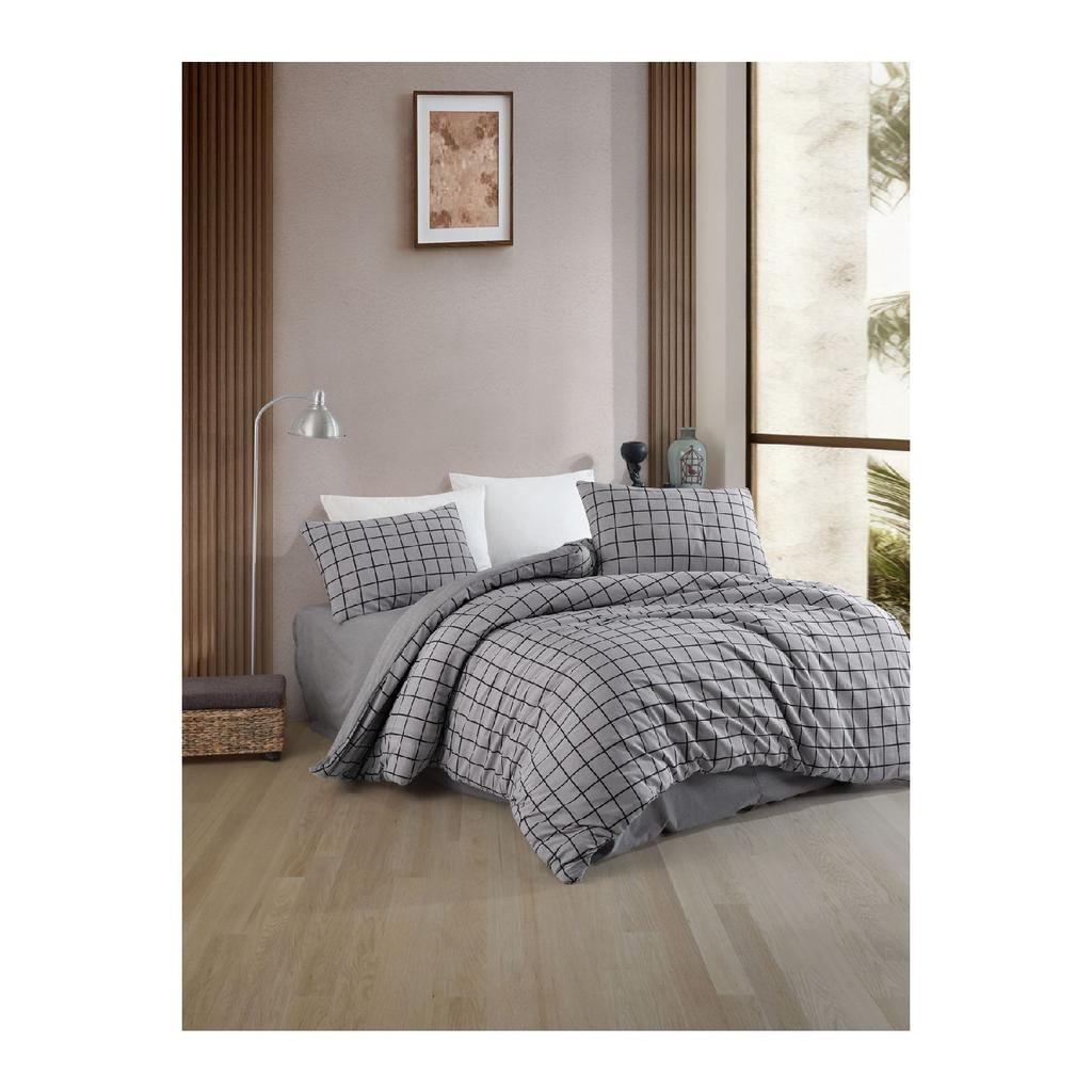 Комплект двухсторонних пододеяльников в клетку в клетку