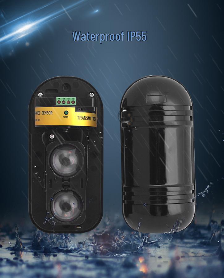 Dual-Beam Infrared Perimeter Alarm - Outdoor Security Anti-Theft Device with Easy Installation
