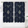 2 шторы в этническом стиле с изображением коровьей головы ацтеков — подойдут для гостиной, спальни, кухни и домашнего декора — добавят декоративного веселья.