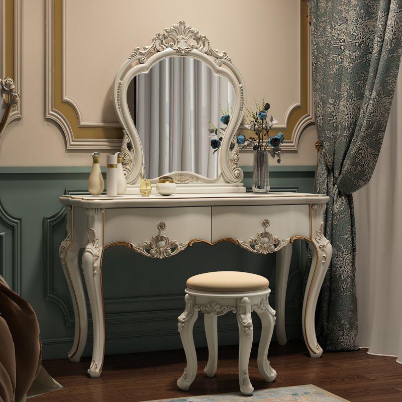 Wangdins Multi-Purpose Princess Vanity Table: European-Style Dressing Table & Makeup Desk for Bedroom.