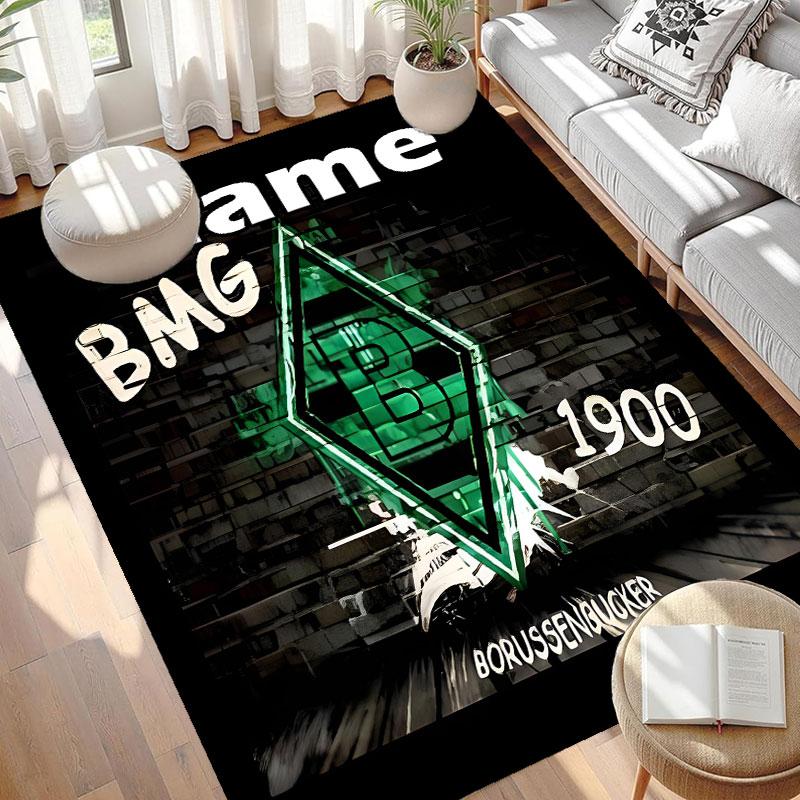 Custom Name Personalized Borussia Monchengladbach Print Carpet, Versatile Home Decor Rug, for Playroom, Apartment, Balcony, Entryway, Hallway Gift
