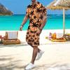 Summer Colorful Maple Leaves Sets Men Sports Jogging Breathable T Shirt Tracksuit Suit 3d Printed Casual All-Match Cloth