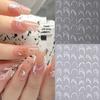 French Brushed Starburst Nail Stickers - 3D Self-Adhesive Design