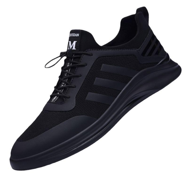 Sports Shoes Men's Shoes 2025 Spring and Autumn New Leather Waterproof and Odor Proof Casual Shoes Versatile Black Running
