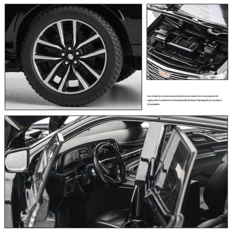 1:24 Cadillac Escalade SUV Alloy Model Car Toy Diecast Metal Casting Pull Back Sound and Light Car Toys For Collection Vehicle