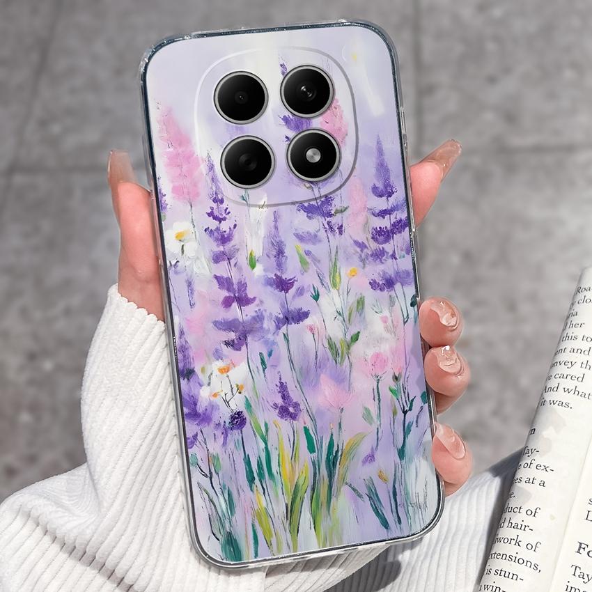 For Redmi Note 15 14 13 Pro Plus 5 5A 4 4X Phone Case Chinese Style Red-Crowned Crane Patterns Transparent TPU Shockproof Casing For Redmi Soft Covers