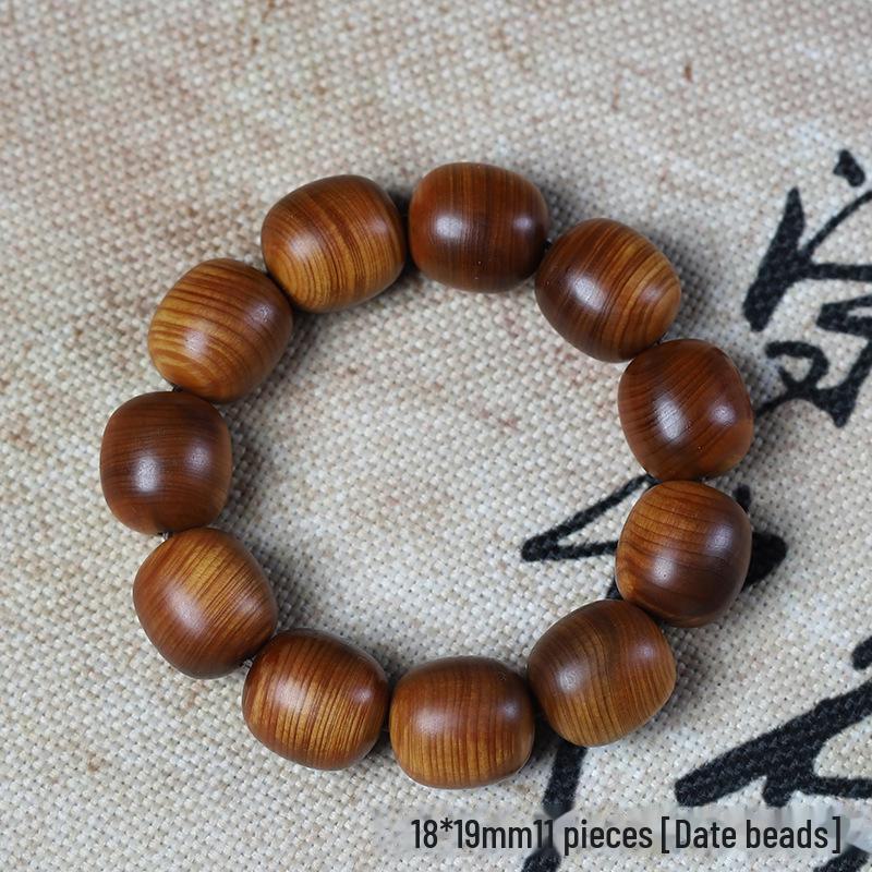 «Мужской браслет Taihang Aged Cypress — ювелирные изделия из черных масляных бусин Будды»