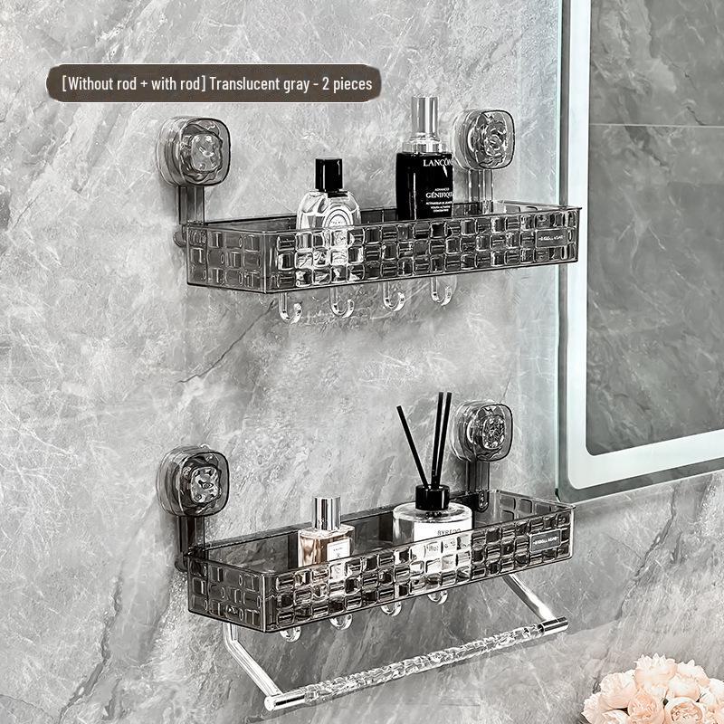 Стеллаж для хранения вещей в душевой кабине без перфорации - настенный органайзер с присоской