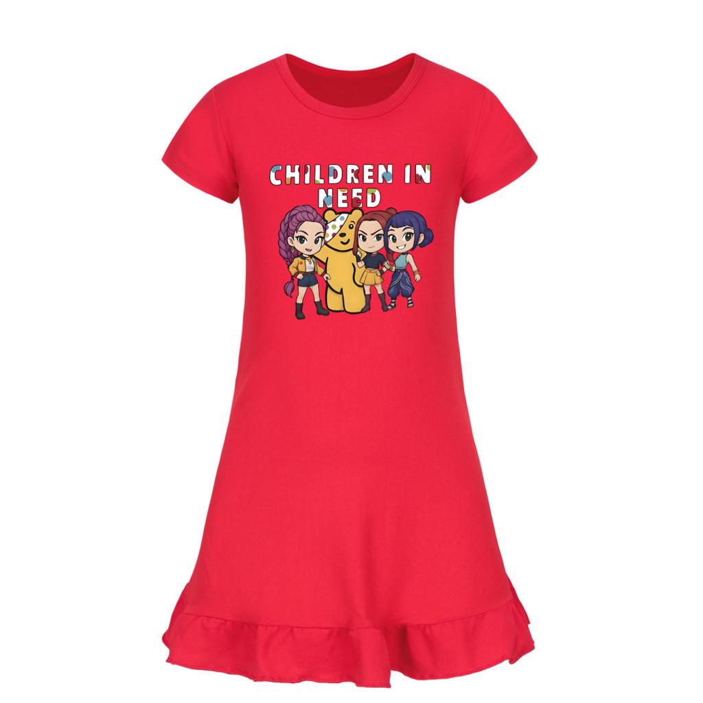 5103 Детское Платье для Девочек Мира Зои Руми с Принтом и Рюшами, с Короткими Рукавами, Повседневное