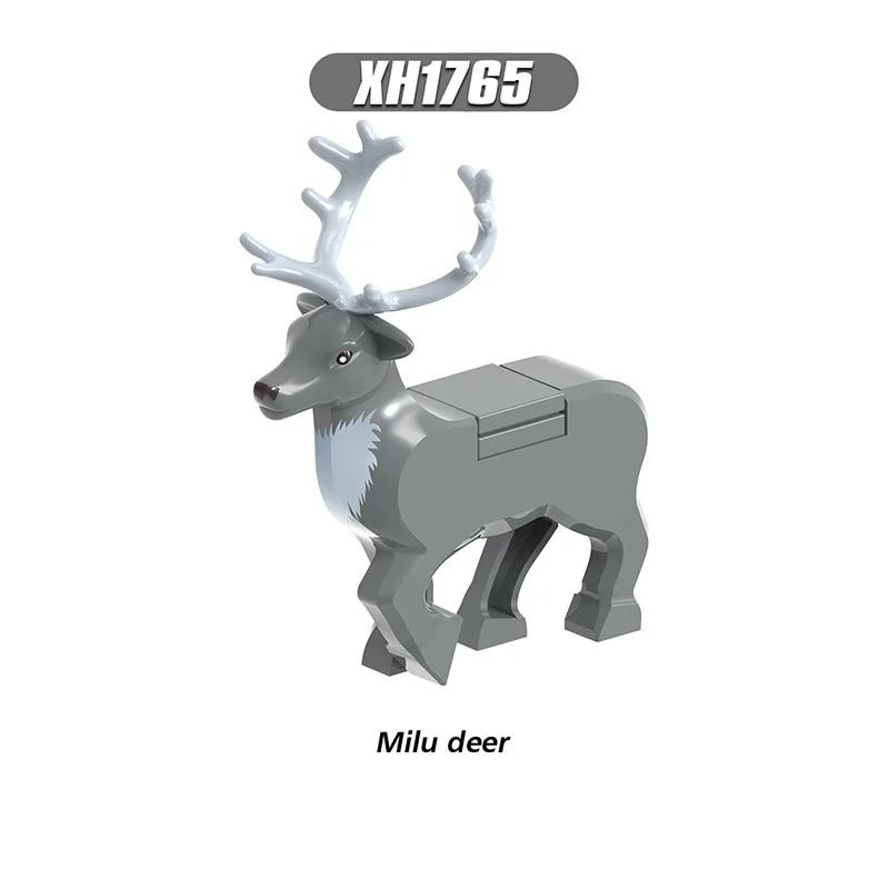 Christmas Elk Reindeer Deer Figures Animals Building Blocks Blocks Playthings Ideal for Children Children Xmas Toy Animals Block Christmas Gifts
