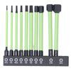 10 Pcs Hex Wrench Drill Bit H1.5 To H12 100mm Long S2 Alloy Steel Strong Magnetic Impact Hex Drill Bit Set